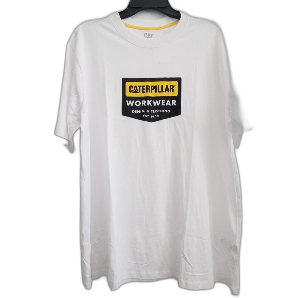 Caterpillar Men's short sleeve Crewneck white T-Shirt size XL NWOT